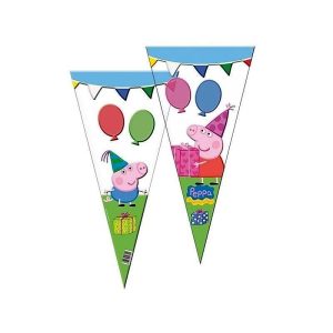 BOLSA PARA GOLOSINAS CON FORMA DE CONO DE PEPPA PIG 1UU