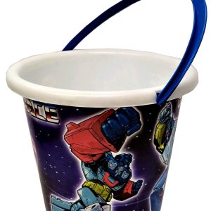 CUBO DE PLAYA CON DECORACION DE ROBOTS. AVC 3014. MEDIDAS 19X16CM.