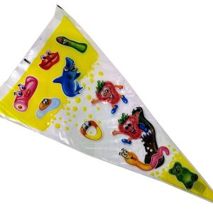 BOLSA PARA GOLOSINAS FORMA DE CONO DE PLASTICO. 1UU
