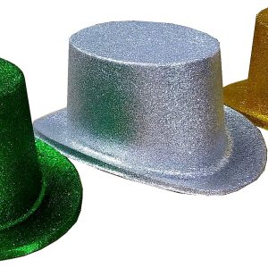 DISFRAZ DE SOMBRERO CHISTERA CON PURPURINA DE COLORES SURTIDOS