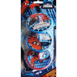 PEONZA DE SPIDERMAN DE PLASTICO. BLISTER CON 3 UNIDADES.