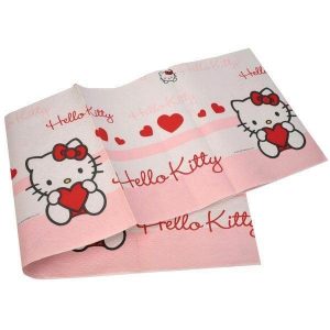 MANTEL DE PAPEL MEDIDAS 120X180 DE HELLO KITTY.