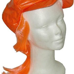 DISFRAZ DE GORRA NARANJA CON PELO NARANJA.