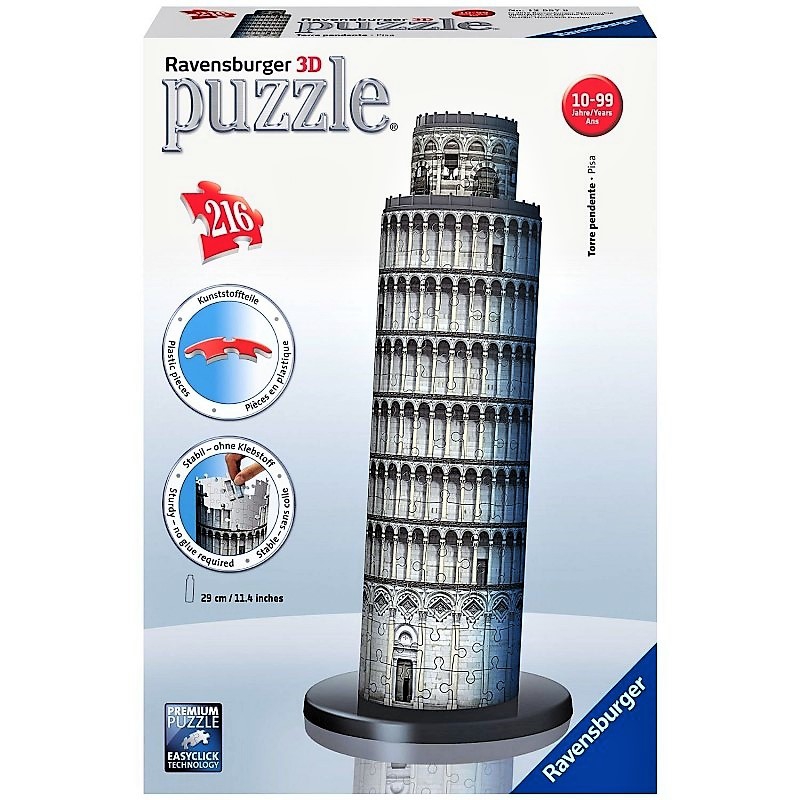 PUZZLE DE 216 PIEZAS DE LA TORRE DE PISA EN 3D. 125579 RAVENSBURGER