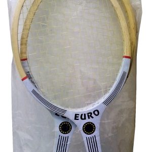 JUEGO DE RAQUETAS DE TENIS DE MADERA MAS 2 PELOTAS 20000 COSAS.