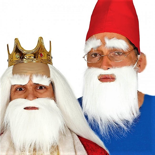 DISFRAZ BARBA Y BIGOTE INFERIOR BLANCA 1400 - Imagen 3