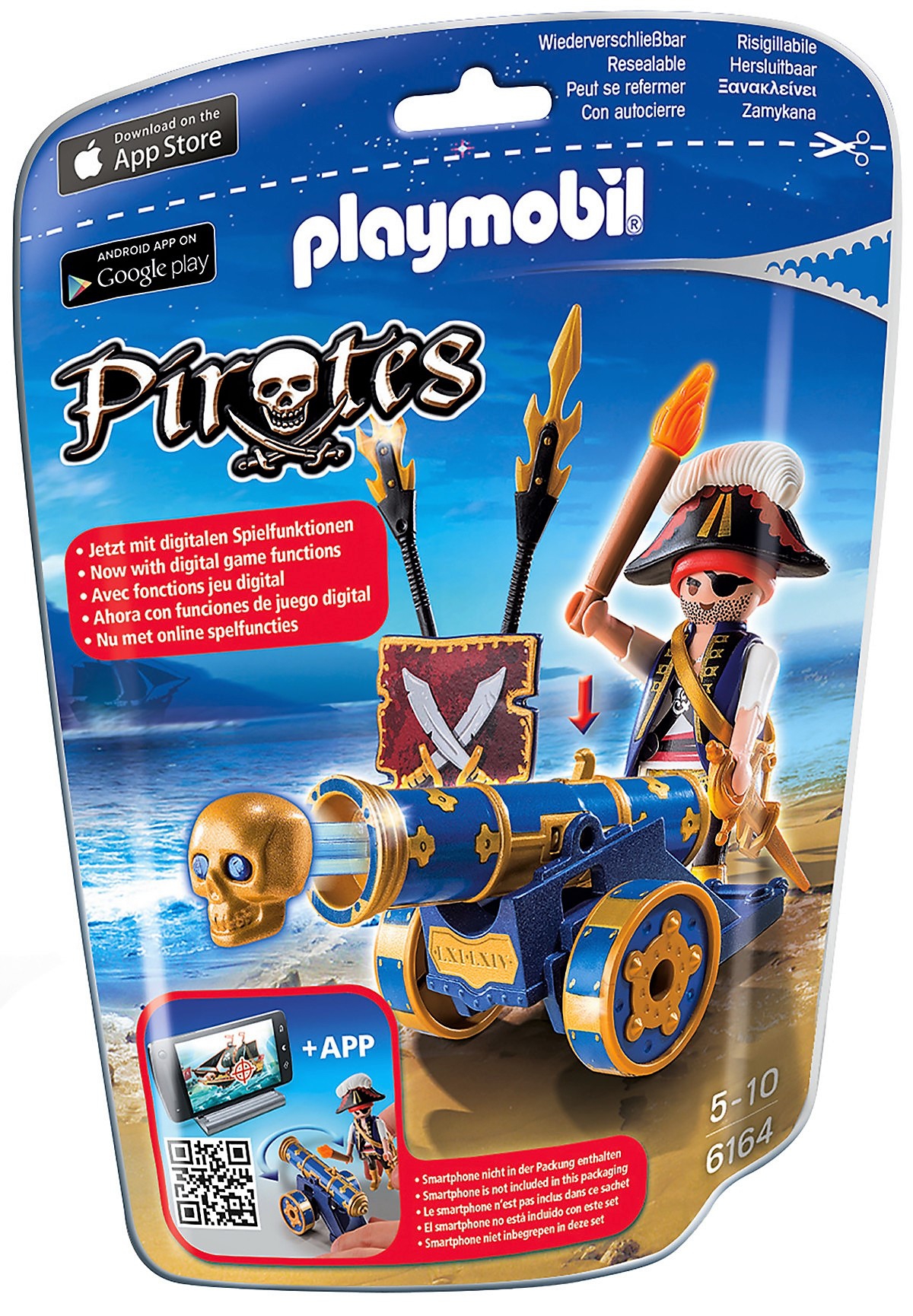 PLAYMOBIL 6164 PIRATA CAÑON AZUL - Imagen 2