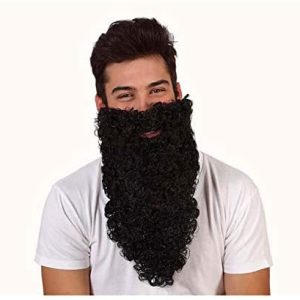 DISFRAZ DE BARBA NEGRA DE REY BUENA. PARTY WIG R/14700.