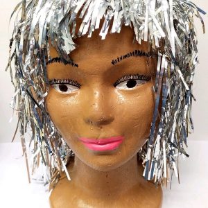 DISFRAZ PELUCA METALIZADA PLATA