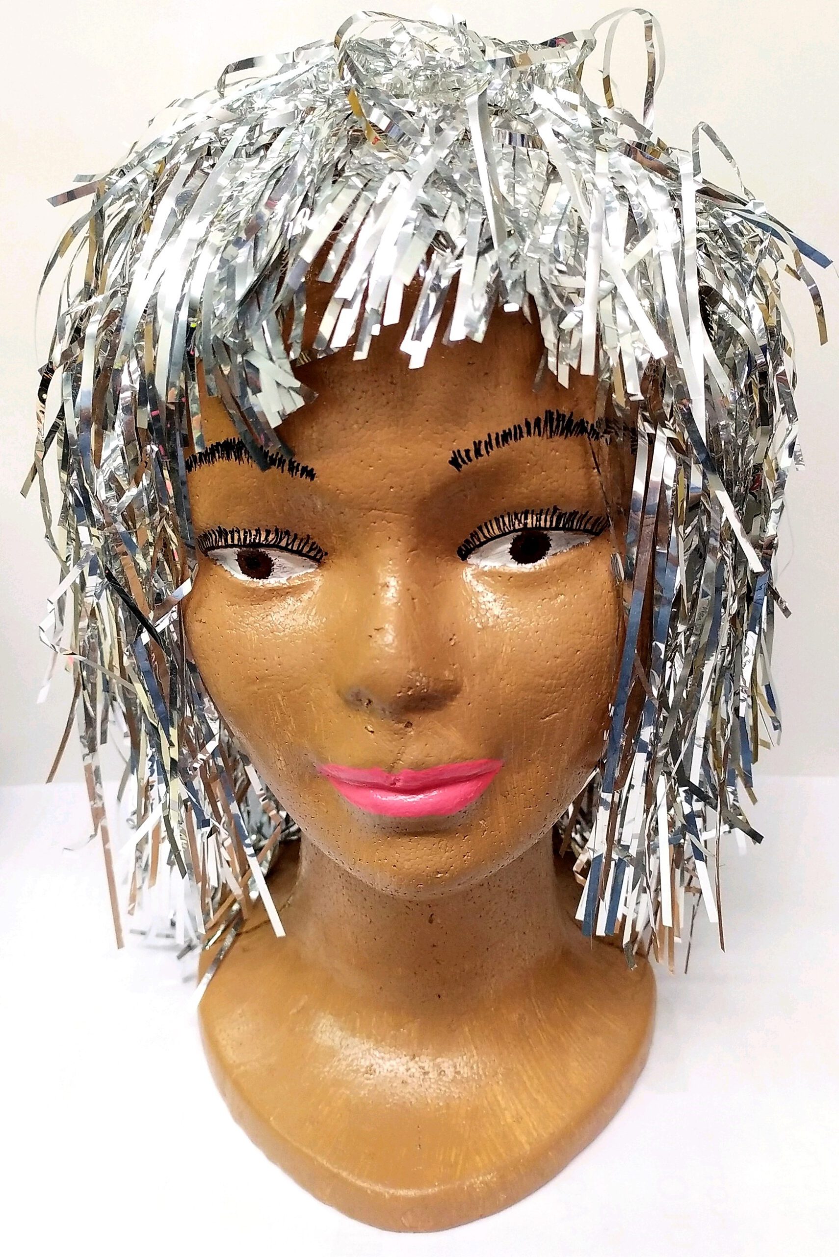 DISFRAZ PELUCA METALIZADA PLATA - Imagen 3