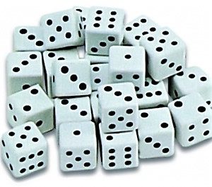 DADOS DEL 1 AL 6 BOLSA DE 25 UNIDADES CAYRO