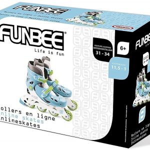 PATINES DE 4 RUEDAS EN LINEA AZUL DE 2 CIERRES. TALLA 31-34. FUNG DARPEJE