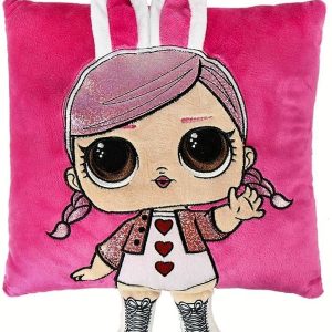 COJIN LOL SURPRISE CON APLICACIONES TAMAÑO 35X35CM.