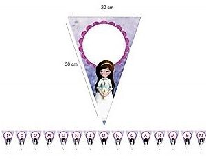 GUIRNALDA DE FIESTA DE 1º COMUNION PARA NIÑA Y NIÑO BANDERITAS PERSONALIZADAS