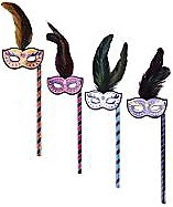 LAPIZ MASCARA DE CARNAVAL DE VENECIA CON PLUMA