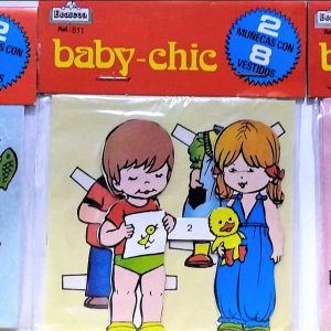 RECORTABLE DE BABY CHIC BLISTER DE 2 MUÑECOS + 8 VESTIDOS  DE BEASCOA