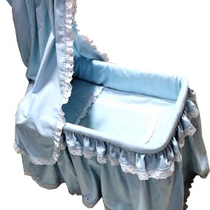 MINI CUNA CON DOSEL PUNTILLA COLOR AZUL 71