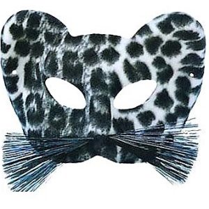 DISFRAZ DE ANTIFAZ MASCARA DE GATO DE PAÑO NEGRO Y BLANCO