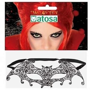 DISFRAZ DE ANTIFAZ MASCARA DE ENCAJE NEGRO. 39131/58678 ATOSA.