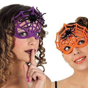 DISFRAZ DE ANTIFAZ MASCARA DE FIELTRO CON TELARAÑA DE COLORES SURTIDOS. 13716 ATOSA.