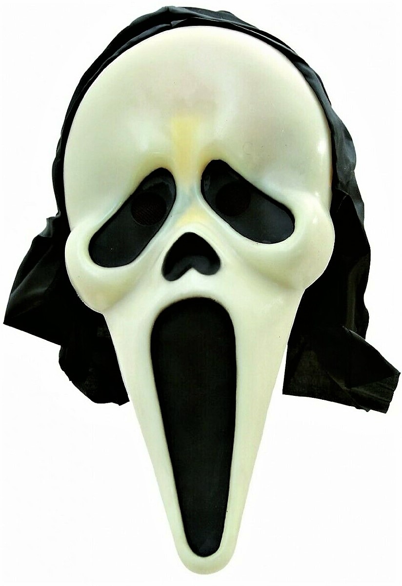 DISFRAZ DE CARETA MASCARA DE SCREAM CON TELA. - Imagen 2
