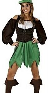 DISFRAZ DE TRAJE DE ROBIN SRA. MUJER DE LOS BOSQUES. TALLA 4.