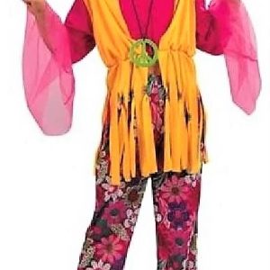 DISFRAZ DE TRAJE DE HIPPIE. TALLA 1 DE 4 A 6 AÑOS.