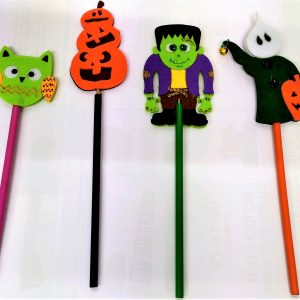 LAPIZ CON FIGURA DE FIELTRO DE HALLOWEEN TERRORIFICAS