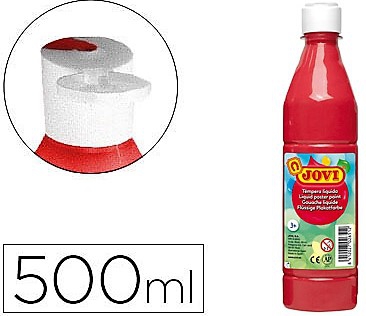 TEMPERA LIQUIDA DE 500CC. COLOR BERMELLON. DE JOVI - Imagen 2