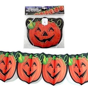 GUIRNALDA DE CALABAZA DE COLOR NARANJA DE 4 METROS PARA HALLOWEEN.