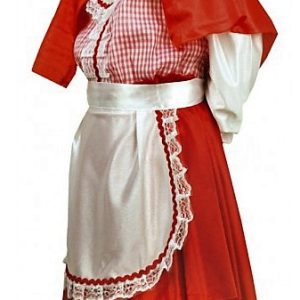 DISFRAZ DE TRAJE DE CAPERUCITA. TALLA DE 7 A 9 AÑOS.