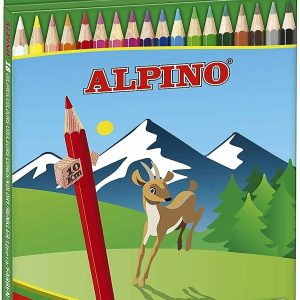 LAPIZ ALPINO DE 18 UNIDADES LARGO SIN MADERA. 18 COLORES.
