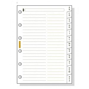 RECAMBIO PARA AGENDA ANILLA TELEFONO CON INDICE ALFABETICO FINOCAM CLASSIC. MEDIDAS 11.4X7.3CM.
