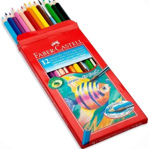 LAPIZ DE COLOR FABER-CASTELL CAJA DE 12 UNIDADES AQUARELABLE