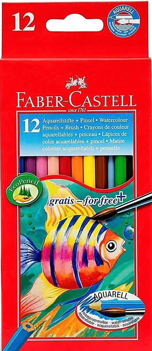 LAPIZ DE COLOR FABER-CASTELL CAJA DE 12 UNIDADES AQUARELABLE - Imagen 4