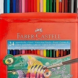 LAPIZ DE COLORES FABER-CASTELL CAJA DE 24 UNIDADES AQUARELABLE