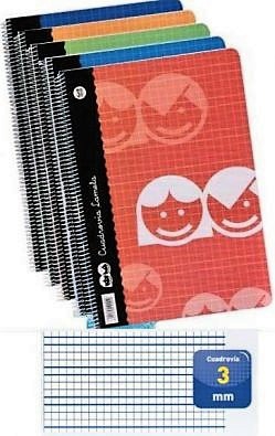 BLOC TAMAÑO FOLIO CUADROVIA DE 3MM DE LAMELA CON 80 HOJAS EN ESPIRAL