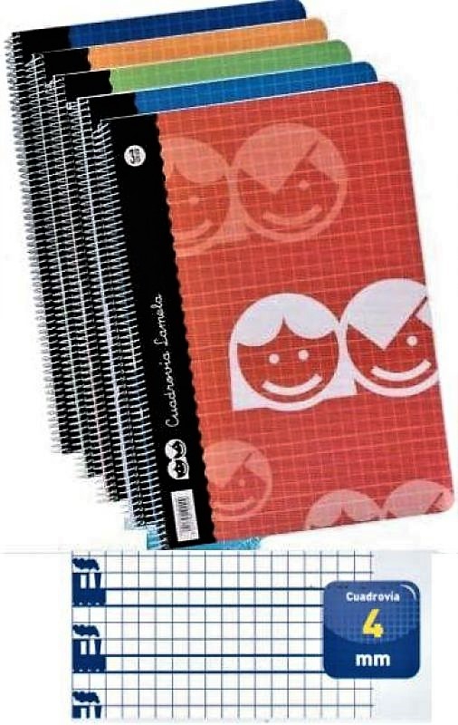 BLOC TAMAÑO FOLIO CUADROVIA DE 4MM DE LAMELA CON 80 HOJAS EN ESPIRAL