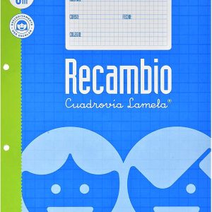 RECAMBIO TAMAÑO FOLIO CUADROVIA DE 3MM CON 100 HOJAS DE 4 TALADROS DE LAMELA