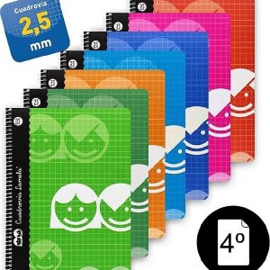 BLOC TAMAÑO A5 4º CUADROVIA 2,5MM CON 40 HOJAS CON ESPIRAL DE LAMELA