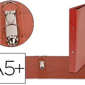 CARPETA PORTA BLOC TAMAÑO 4º A5 DE 2 ANILLAS DE 25MM. TAPAS DE CARTON NATURAL