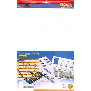 PAPEL DE 170GRM CON 8 HOJAS PARA 64 TARJETAS DE VISITA.