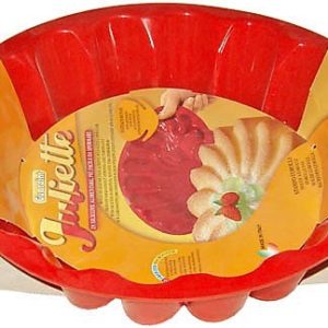 MOLDE DE SILICONA ROJA PARA TARTA DE 22CM CON ONDAS.