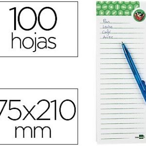 BLOC DE NOTAS CON BASE IMANTADA. CON BOLIGRAFO. DE LIDERPAPEL. CON 100 HOJAS.