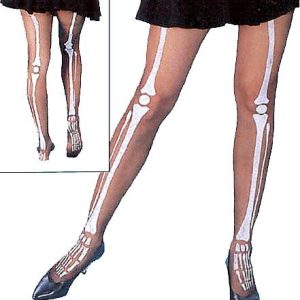 MEDIA PANTY NEGRA. CON DISEÑO DE ESQUELETO. PARA HALLOWEEN.