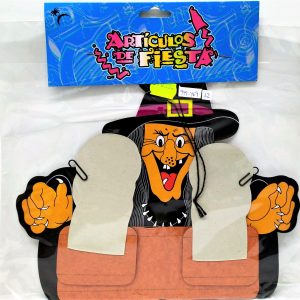 BRUJA PARA COLGAR DE CARTON EN HALLOWEEN. TAMAÑO 109CM.