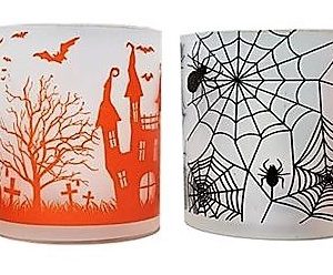 PORTAVELAS DE PLASTICO PARA HALLOWEEN. 4 MODELOS DIFERENTES.