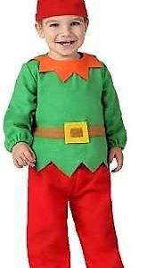 DISFRAZ DE TRAJE DE DUENDE O ELFO. TALLA DE 0 A 6 MESES. 11001 ATOSA.