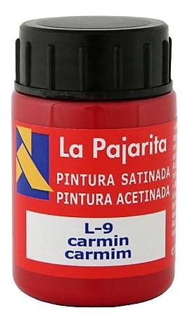 PINTURA BASE DE LATEX COLOR CARMIN. BOTE DE 35ML LA PAJARITA.