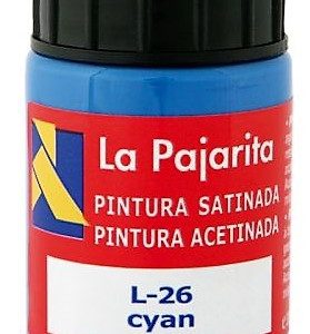 PINTURA BASE DE LATEX COLOR CYAN. BOTE DE 35ML LA PAJARITA.